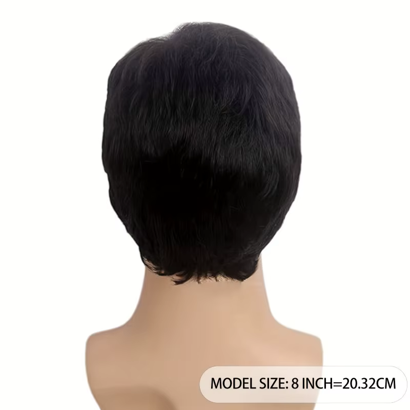 Perruque synthétique courte en fibre chimique pour hommes