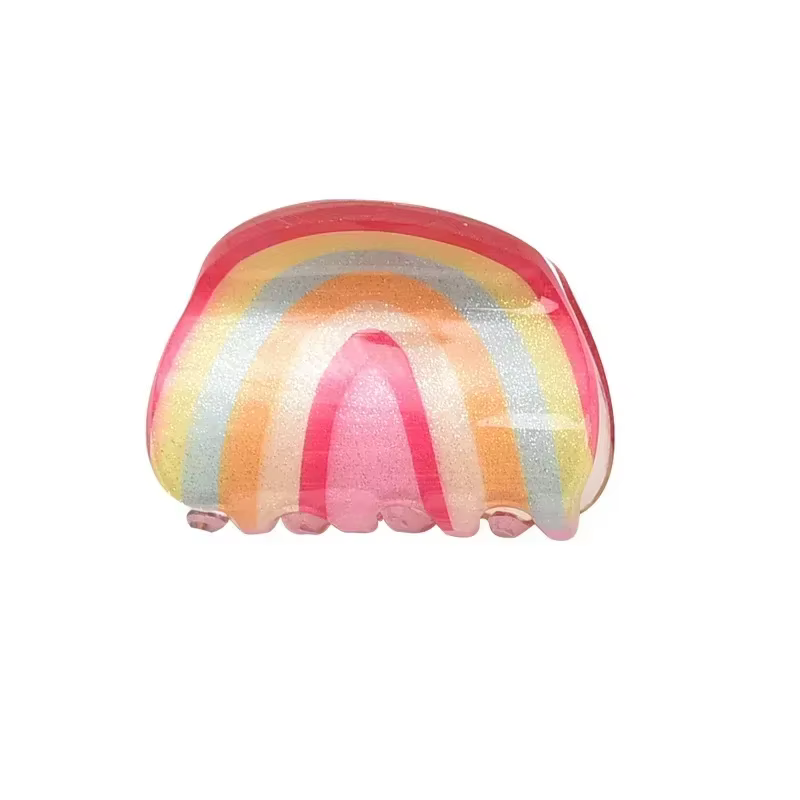 Pinces à cheveux en acrylique arc-en-ciel fruits