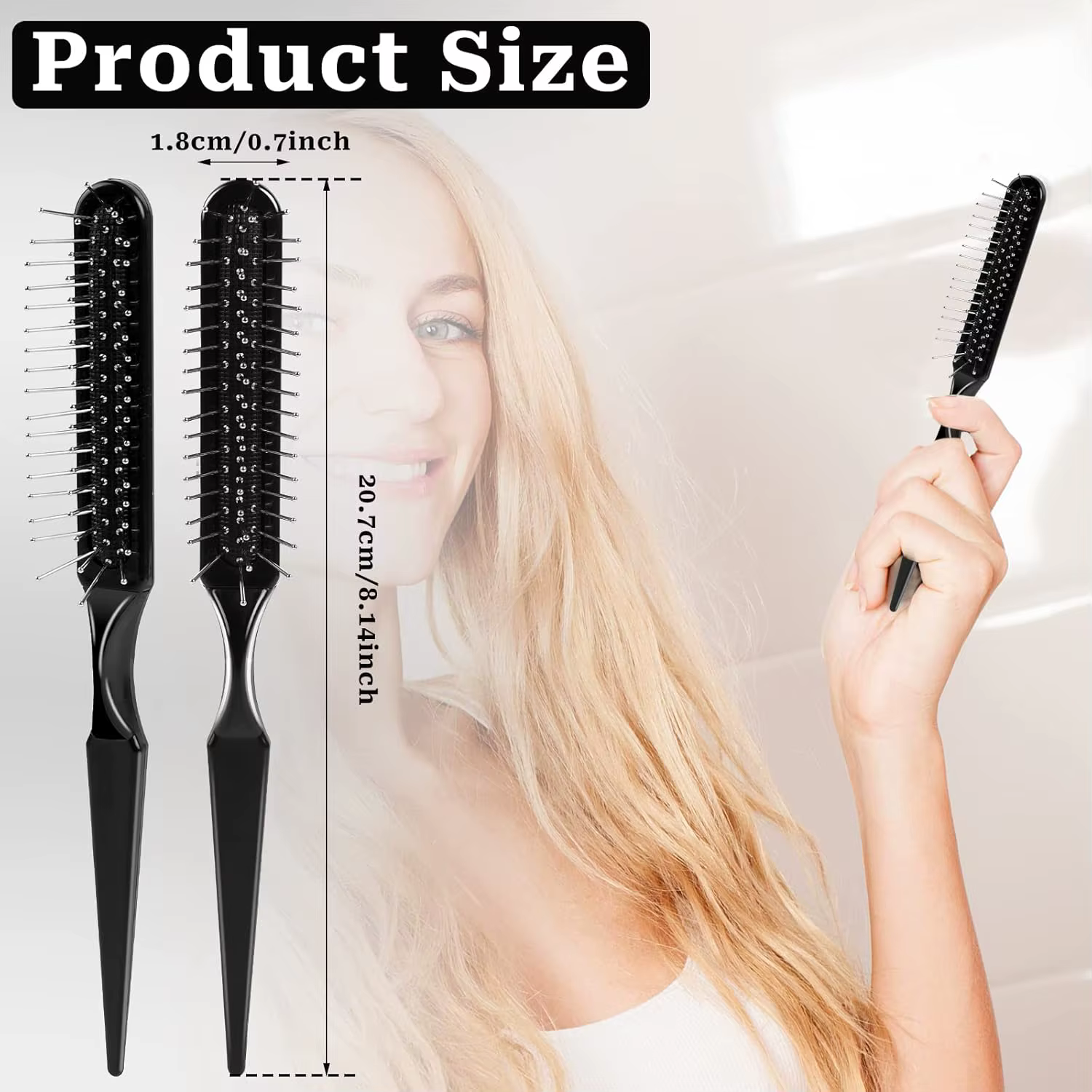 Paquet de 5 brosses à perruque synthétiques-brosse métallique à 3 rangées