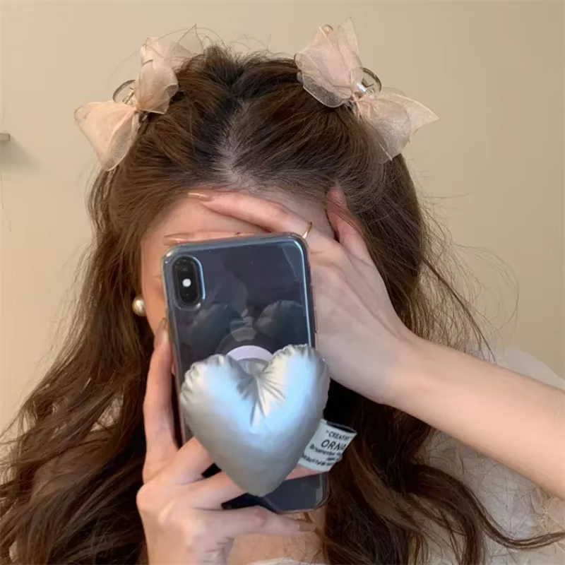 Pince à cheveux en maille et dentelle pour femmes et filles