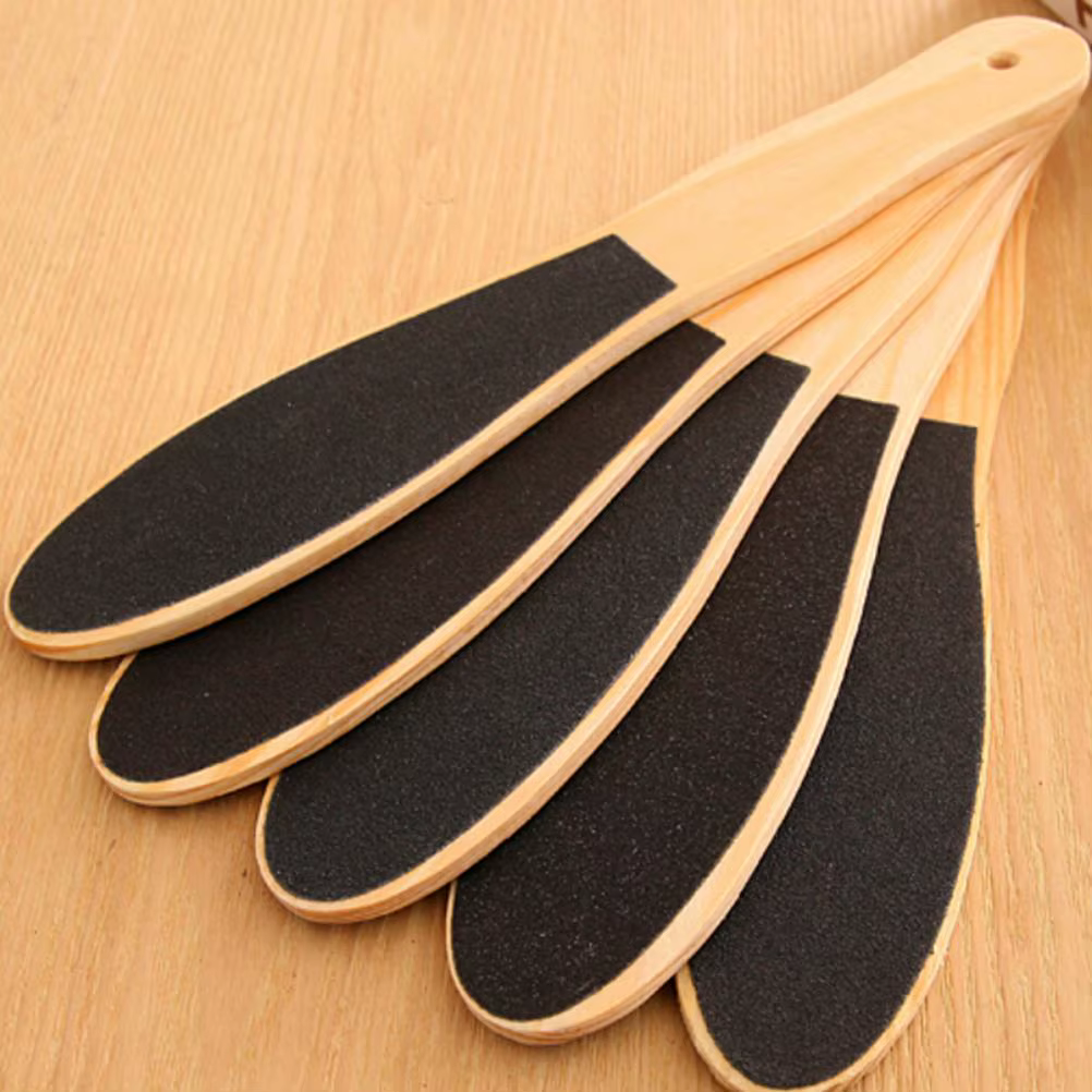 Chaud! Limes professionnelles Double face pour pieds, dissolvant de callosités, râpe de pédicure en bois pour lisse la peau dure, grossière et résistante