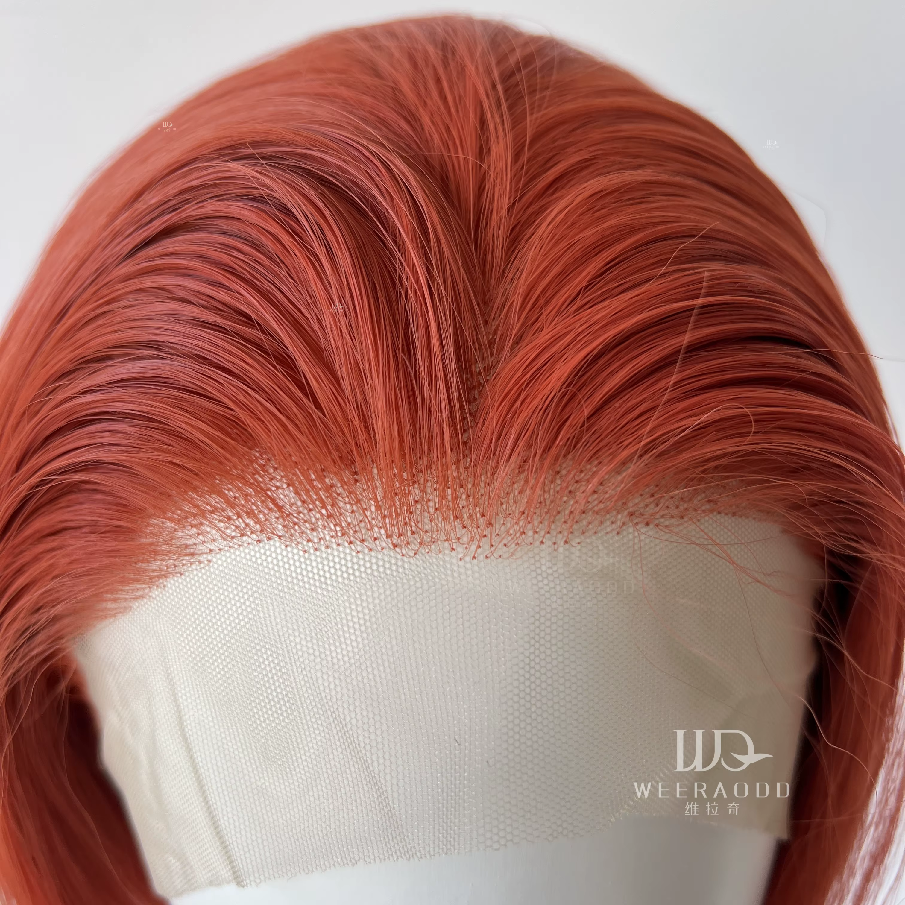 Perruque Lace Front Wig synthétique courte Orange rouge pour hommes