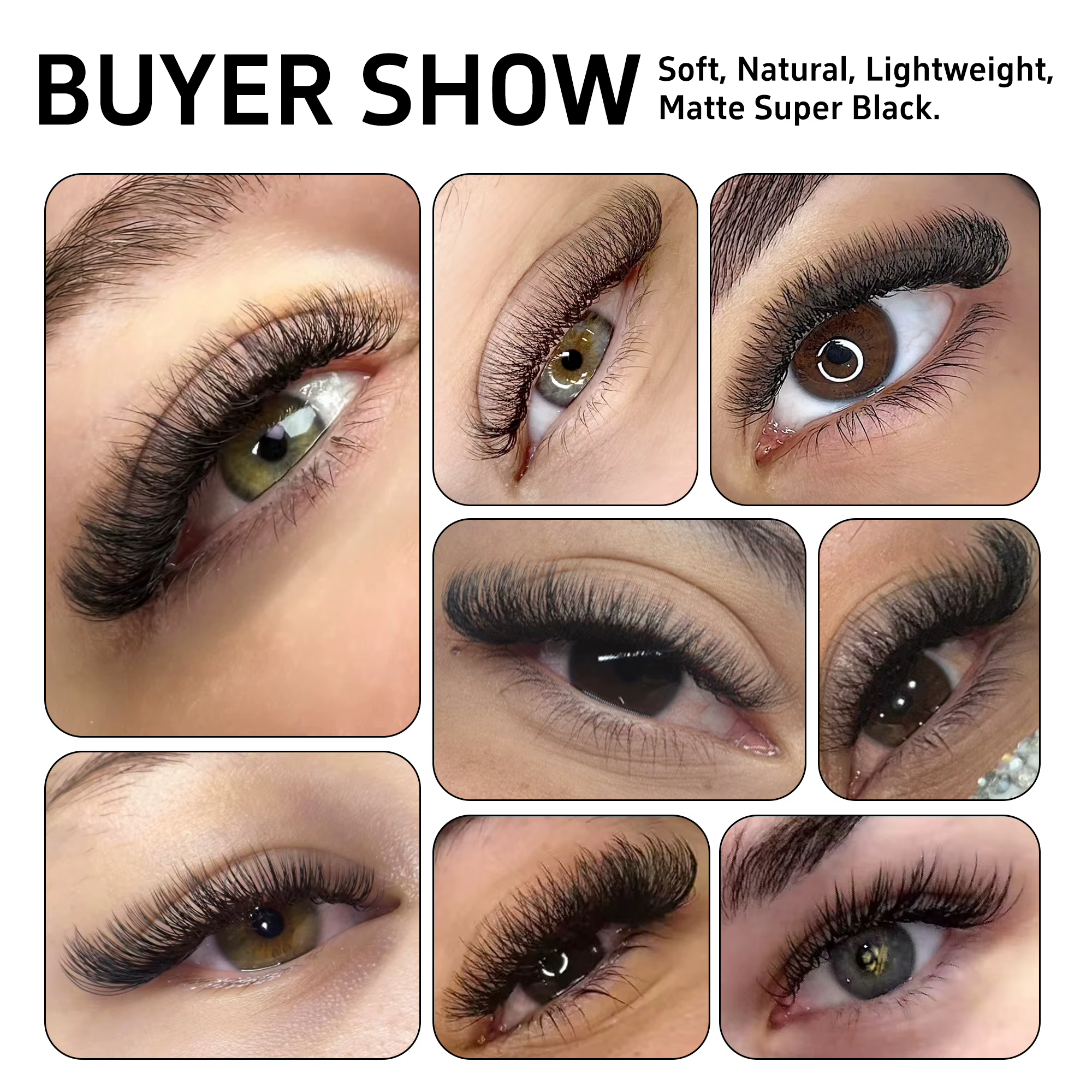 LAKANAKU YY/3D/4D/5D/6D/7D W Clover Extensions de cils pré-faits en éventail pour volume