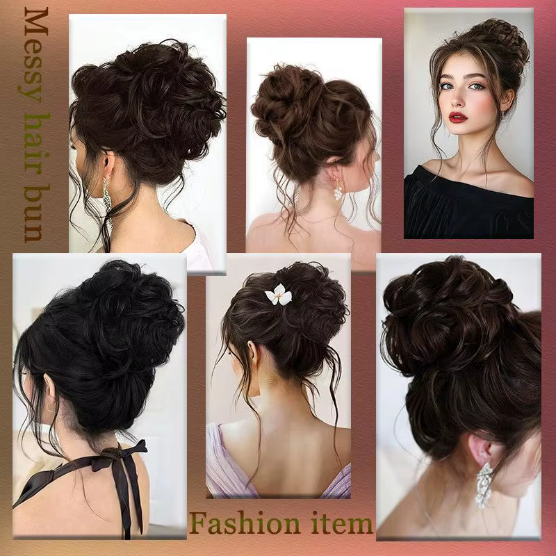 Nouveau! Chignon synthétique à clipser