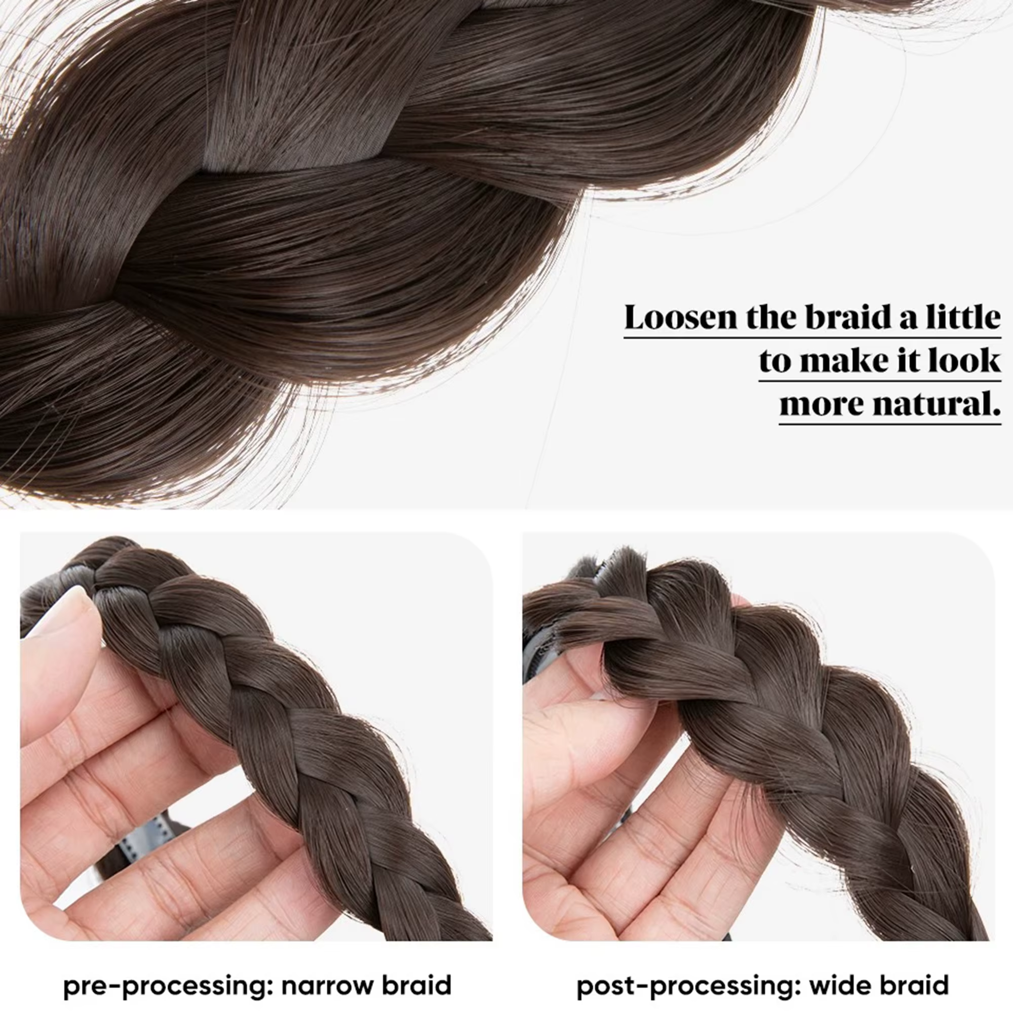 Extensions de franges synthétiques à bandeau