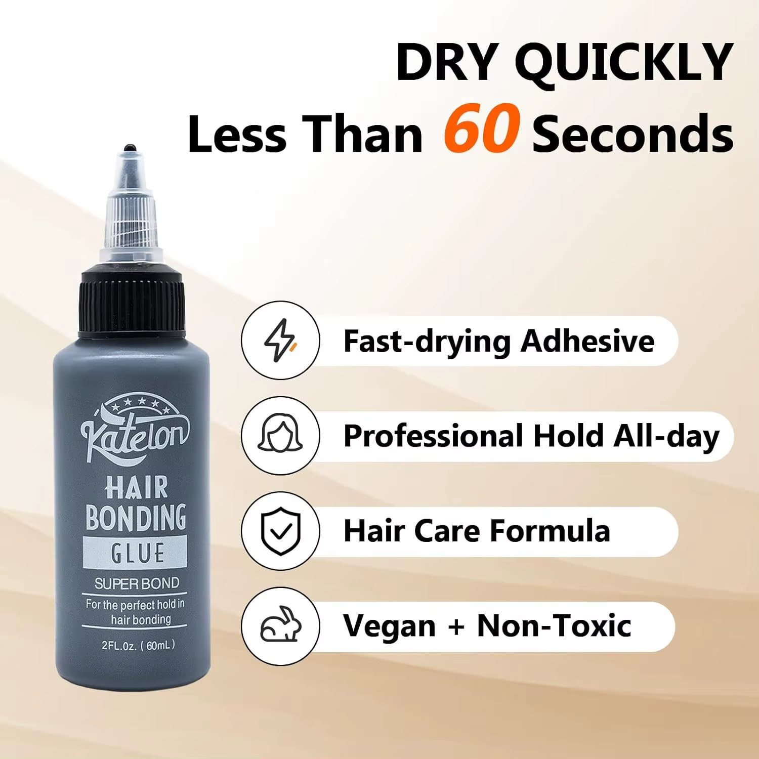 Colle noire pour extensions de cheveux