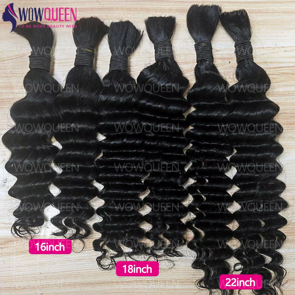 Deep Wave Cheveux Humain En Vrac Pour Tissage Bouclé