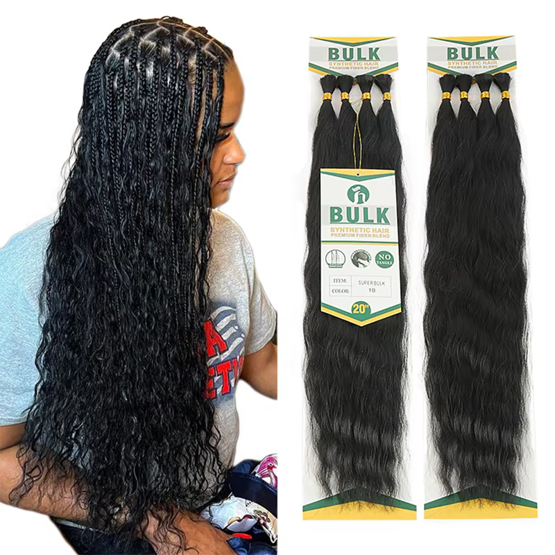Extensions de cheveux synthétiques noirs blond miel super ondulés en vrac sans trame pour femmes