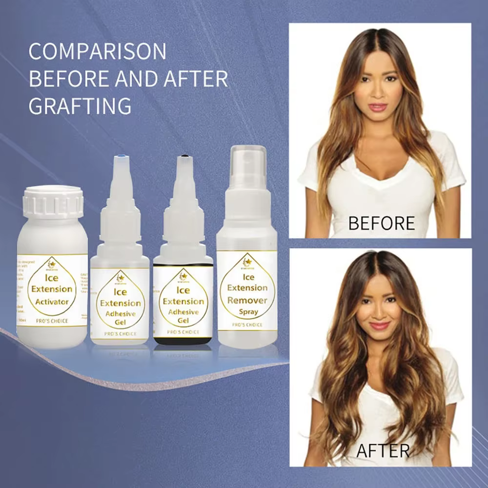 Kit de Gel de colle pour extensions de cheveux