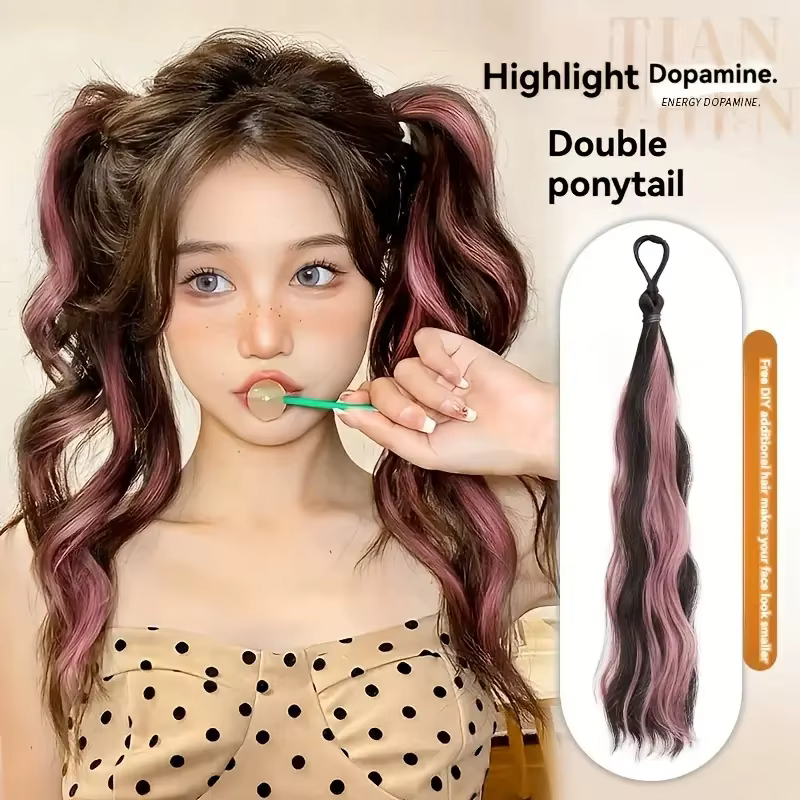 LUPU 2 pièces Extensions de queue de cheval cheveux longs-pièces