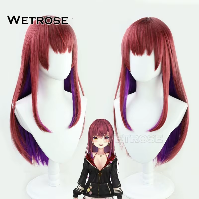 【Wetrose】En stock, Perruque de cosplay Hololive Virtual YouTuber Vtuber Houshou Marin