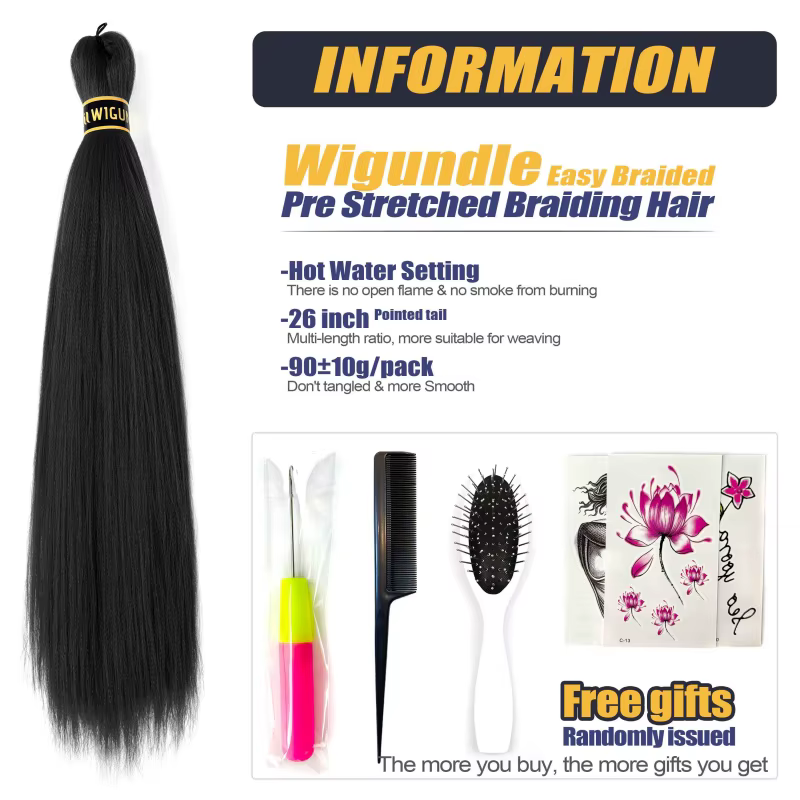 Tressage cheveux pré-étirés 26 pouces Extensions