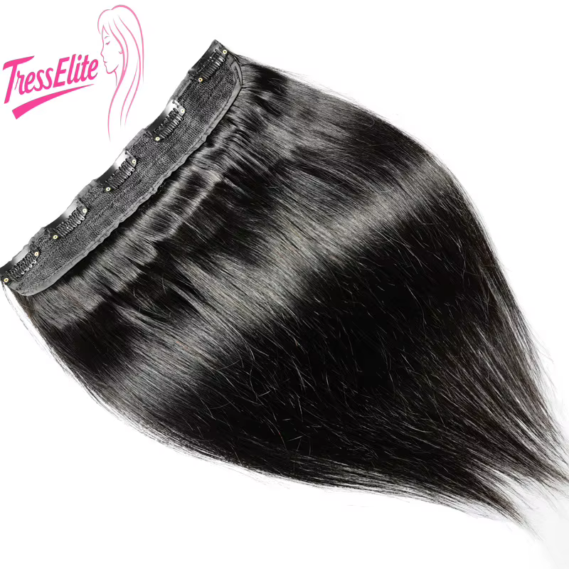 Extensions de cheveux humains à clips pour femmes