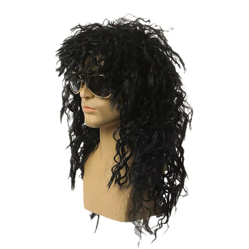 Perruque synthétique afro bouclée de ton marron rock classique