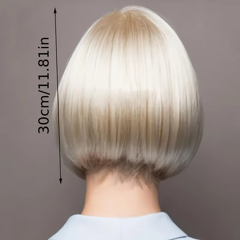 Perruque synthétique blanche en fibre chimique pour femmes