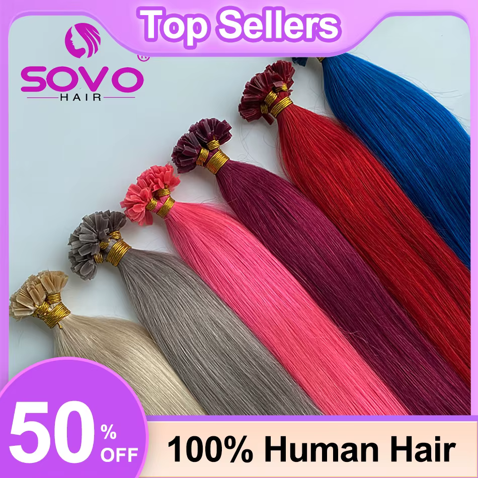 Extensions de cheveux humains pré-collées à pointe en V