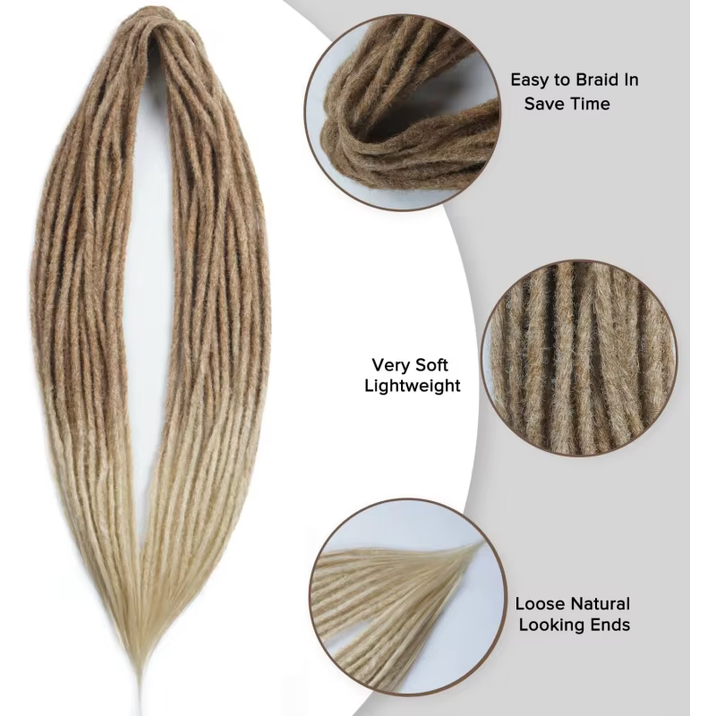 Extensions de dreadlock synthétiques à Double extrémité à 10 brins pour femmes
