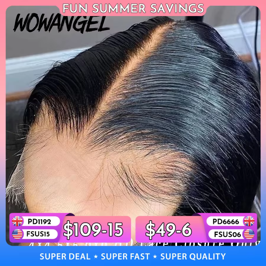 WOWANGEL 7x7/6x6/5x5 HD fermeture à lacet cheveux humains fondre la peau partie profonde cuir chevelu naturel réel HD