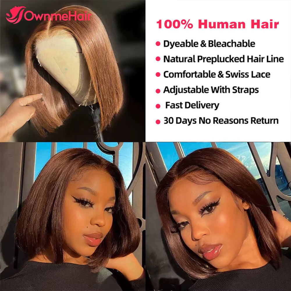 Perruques de cheveux humains sans colle