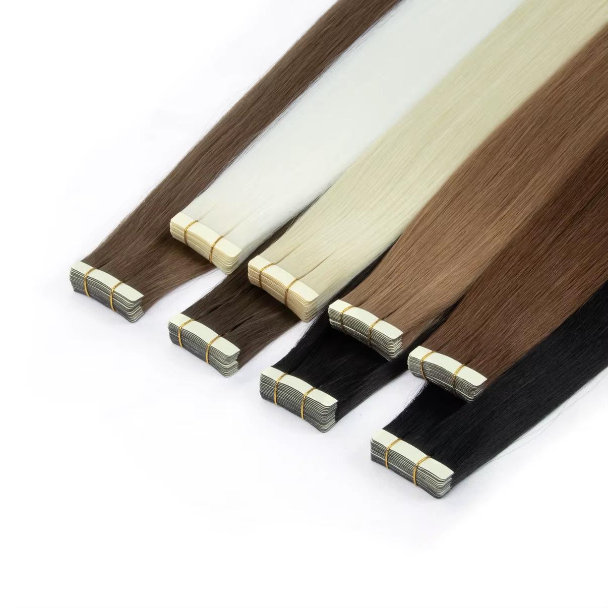 Extensions de cheveux synthétiques à bandes adhésives