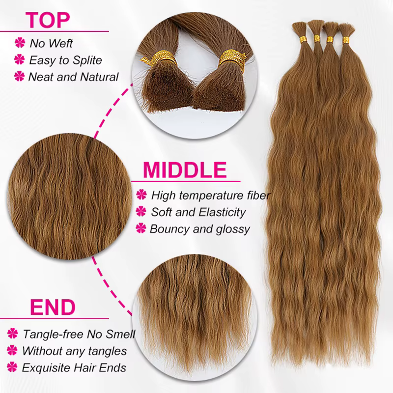 Cheveux synthétiques Julianna blonds de 20 pouces pour tresses au crochet