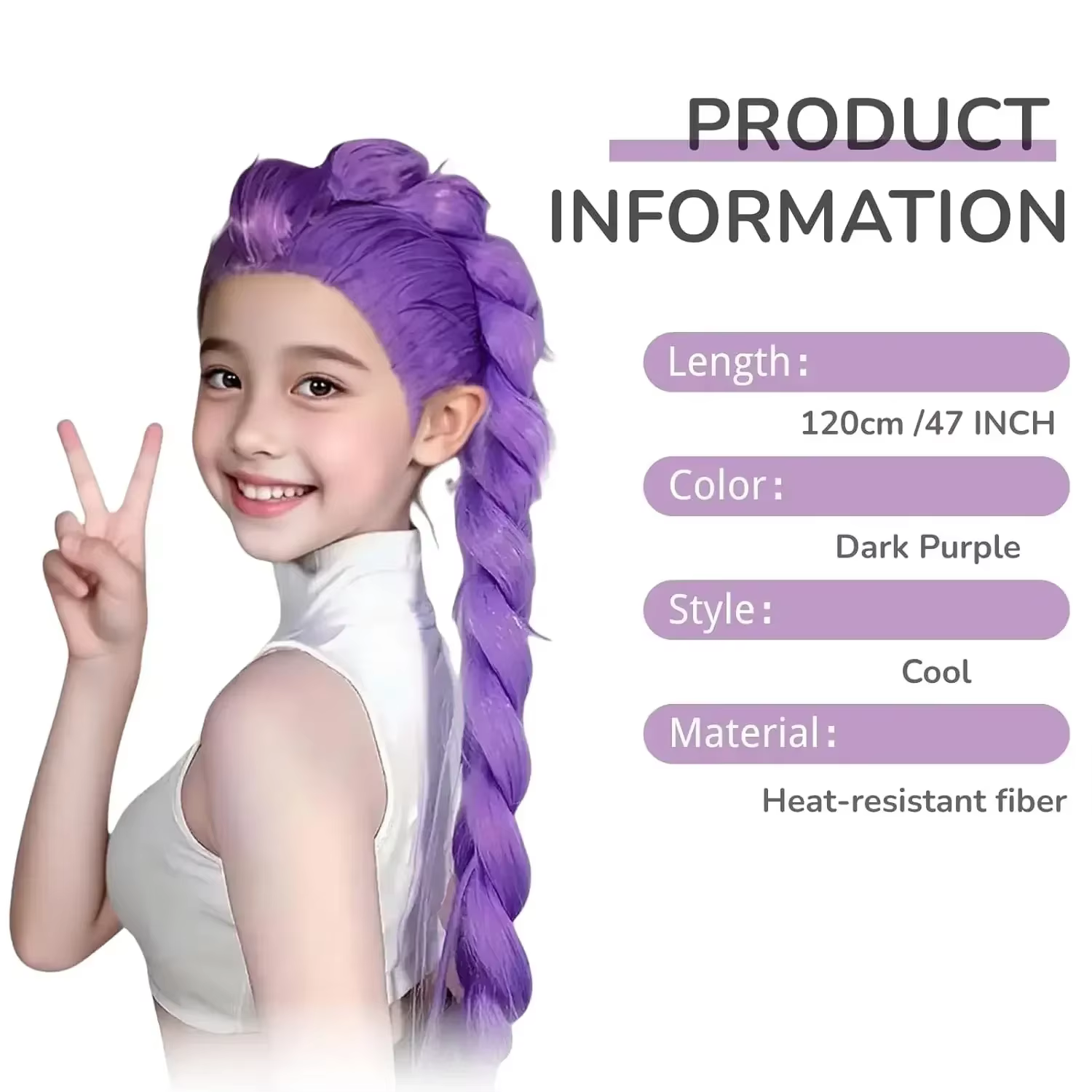Perruque de cosplay Kpop pour film