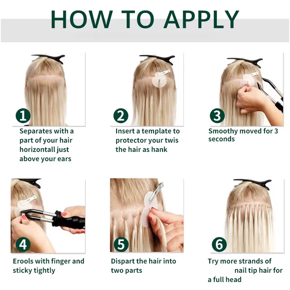 Extensions de cheveux à pointe K