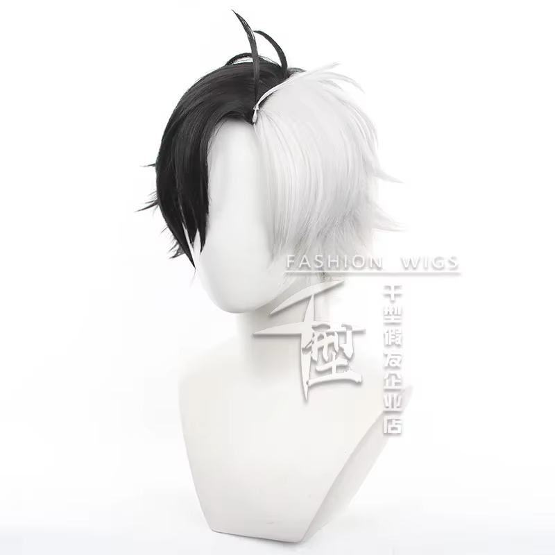 Haruka Sakura Cosplay perruque Anime coupe-vent noir blanc cheveux courts Bofurin Halloween fête pour femmes hommes