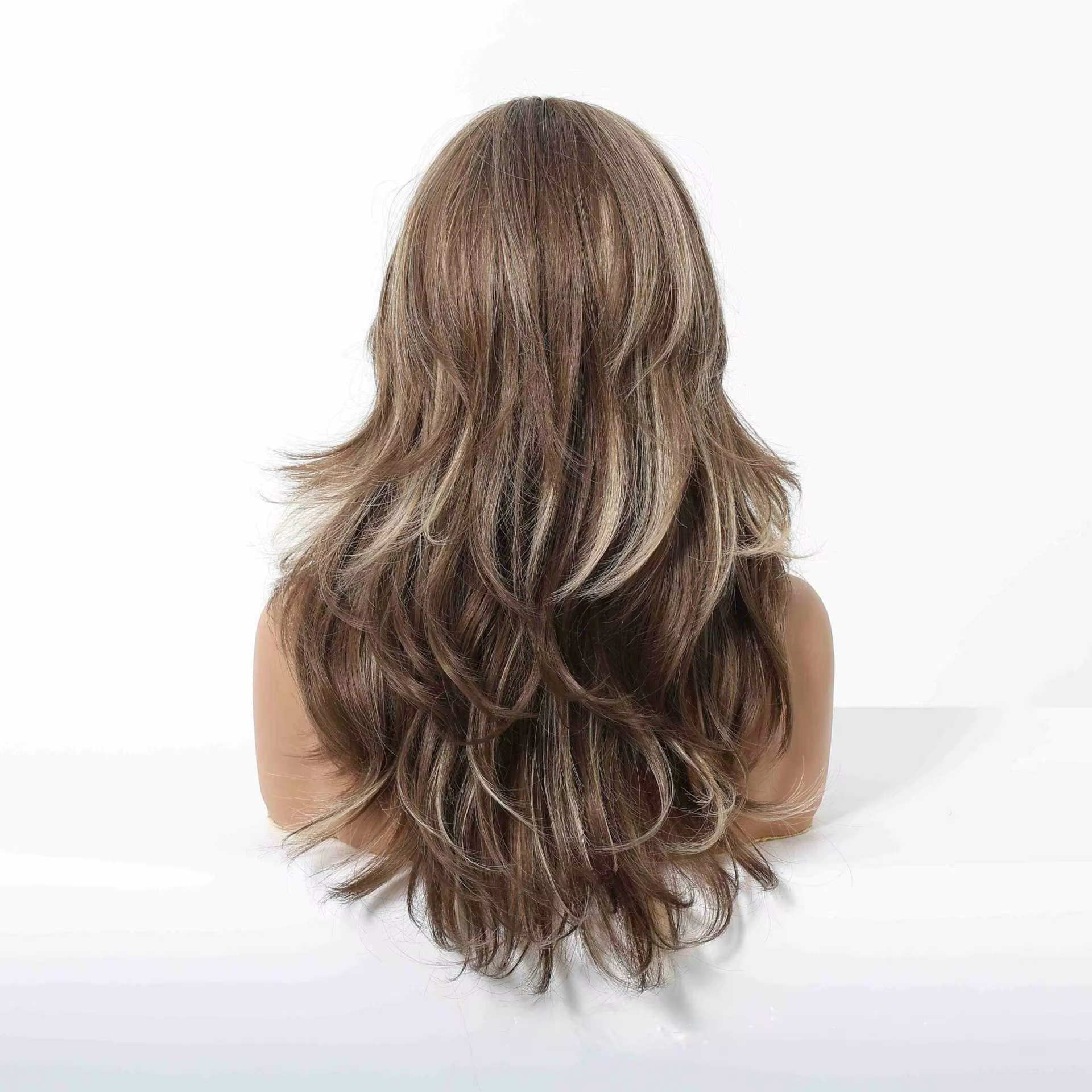 Perruque de cheveux humains mi-longs pour femmes