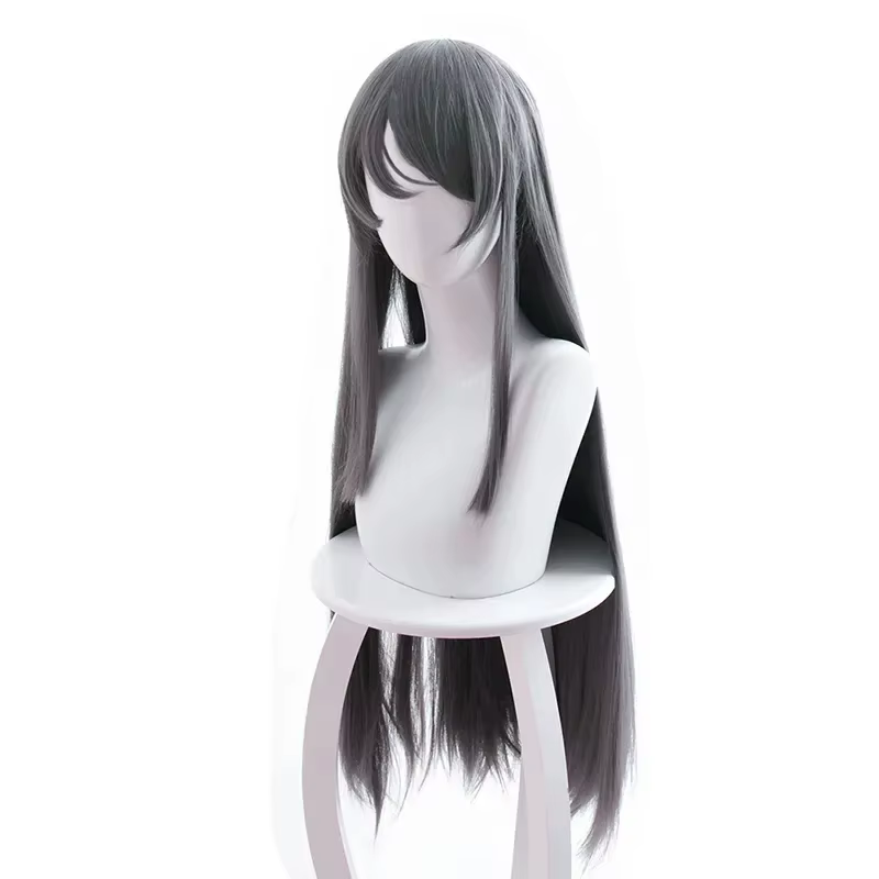 Rascal ne rêve pas de lapin fille Senpai Sakurajima Mai Cosplay perruques cheveux synthétiques longue perruque grise droite