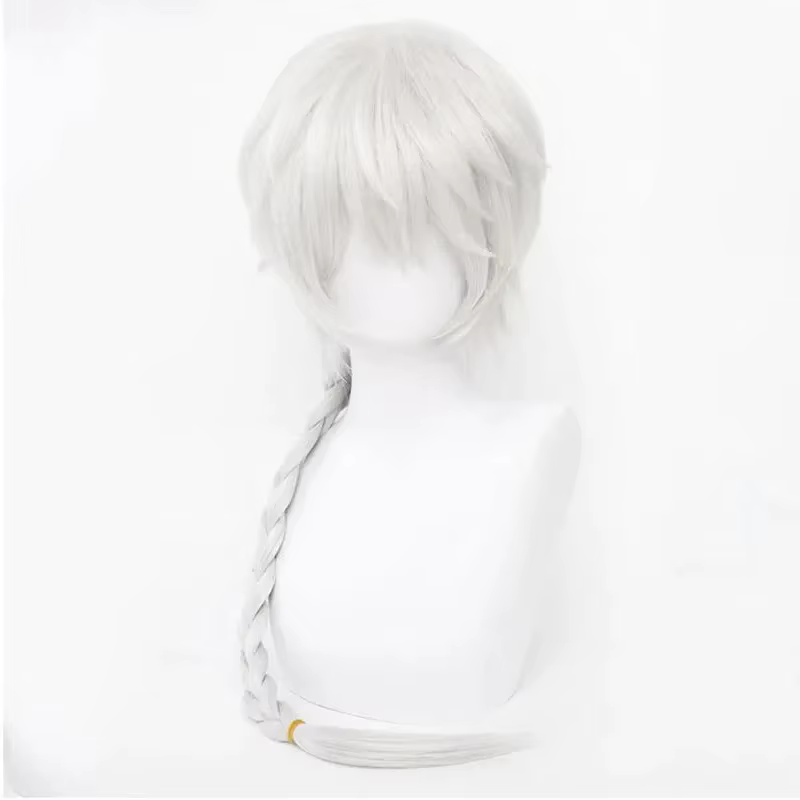 Anime Bungo Stray Dogs saison 4 haute qualité Nikolai Gogol Cosplay perruque longue tresse blanche résistant à la chaleur perruques synthétiques