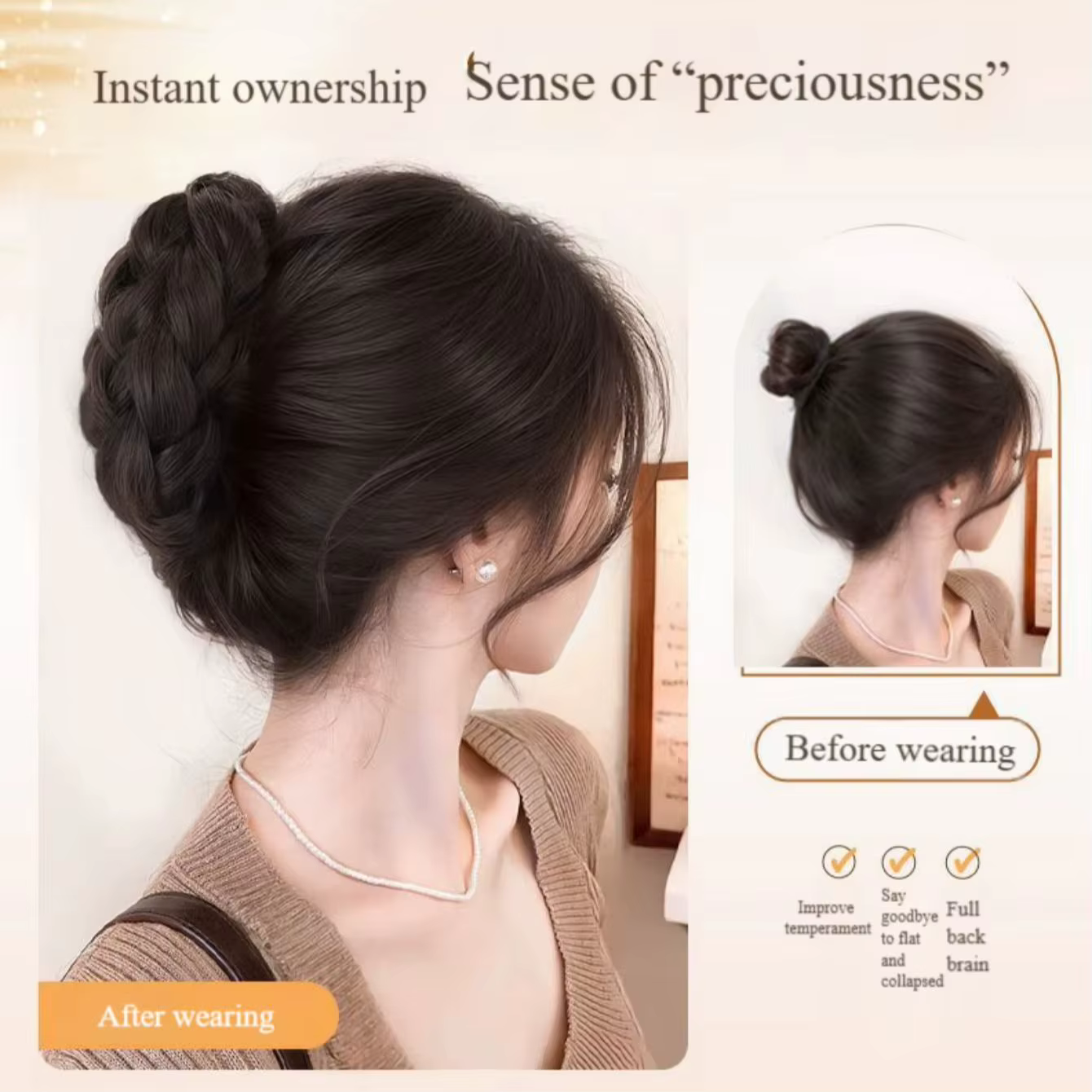 Postiche chignon tressé pour femmes