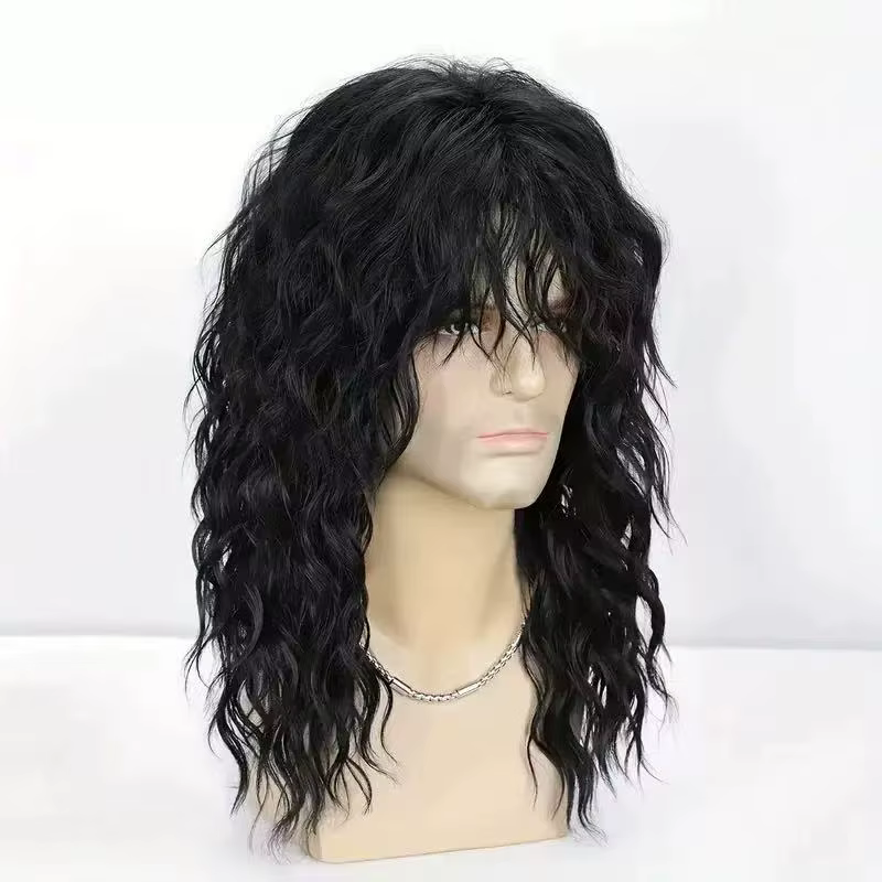 Perruque synthétique Rock de 18 pouces pour hommes/femmes