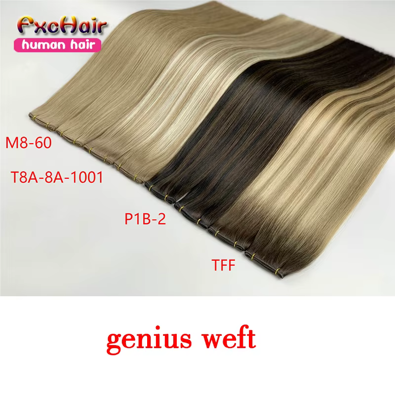 Genius trame 100 g/paquet Invisible droite mongole Remy Extensions de cheveux 14-30 pouces paquets