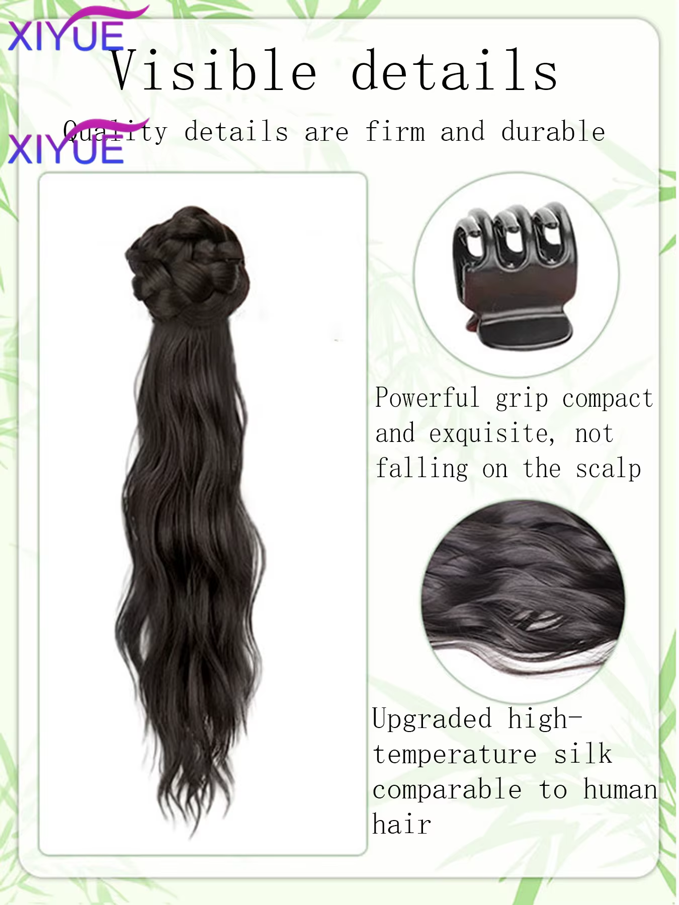 Synthétique nouveau Style chinois pince à griffes longue queue de cheval bouclée naturel moelleux peut être attaché