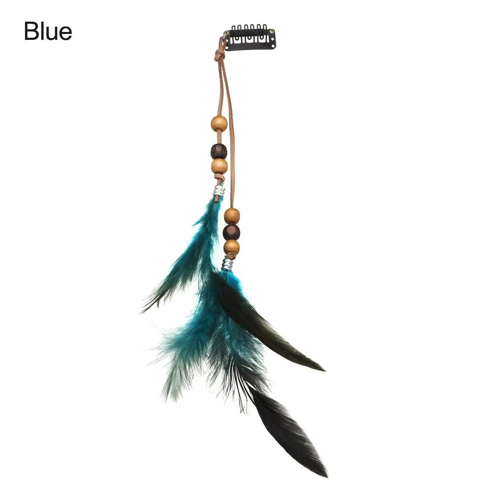 Pince à Cheveux en Plumes Colorées pour Femme