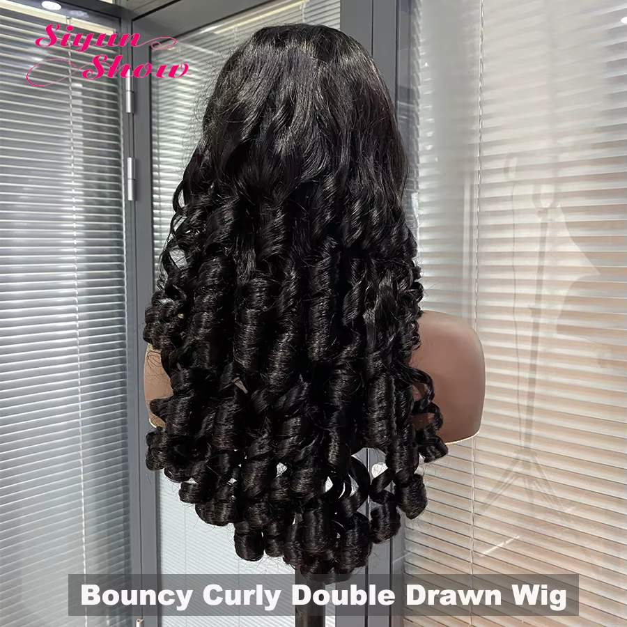 Perruque frontale bouclée rebondissante Fummi Double tirage cheveux bruts 13X4 HD perruques de dentelle 100% perruques de cheveux humains pour les femmes 5X5 HD perruque de fermeture de dentelle