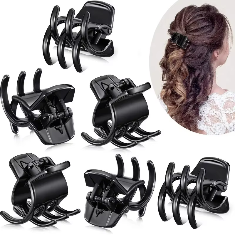 Paquet de 5 pinces à cheveux 1.3 pouces multicolore taille moyenne griffes pince