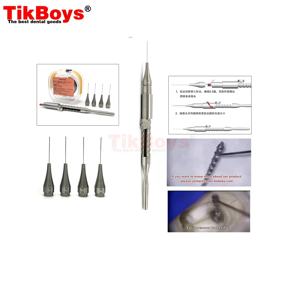Extracteur de fichiers de canal radiculaire dentaire, kit d'outils de stomatologie dentaire, support de retrait de limes endo, pointes cassées