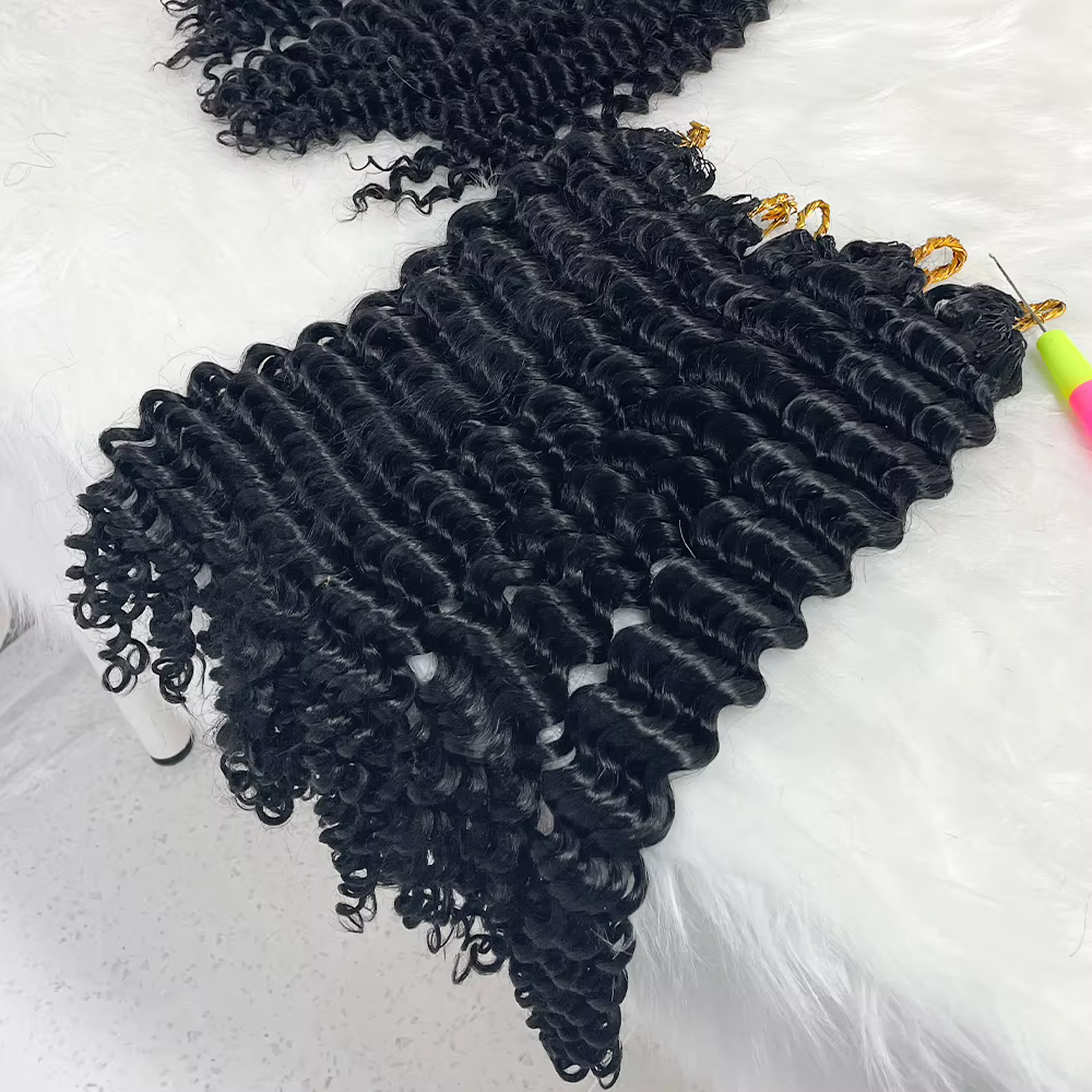 Extensions de tresses au crochet en cheveux humains vierges bruts, bouclés crépus style bohème, pré-séparées, cuticules alignées, 100g par paquet, non traités