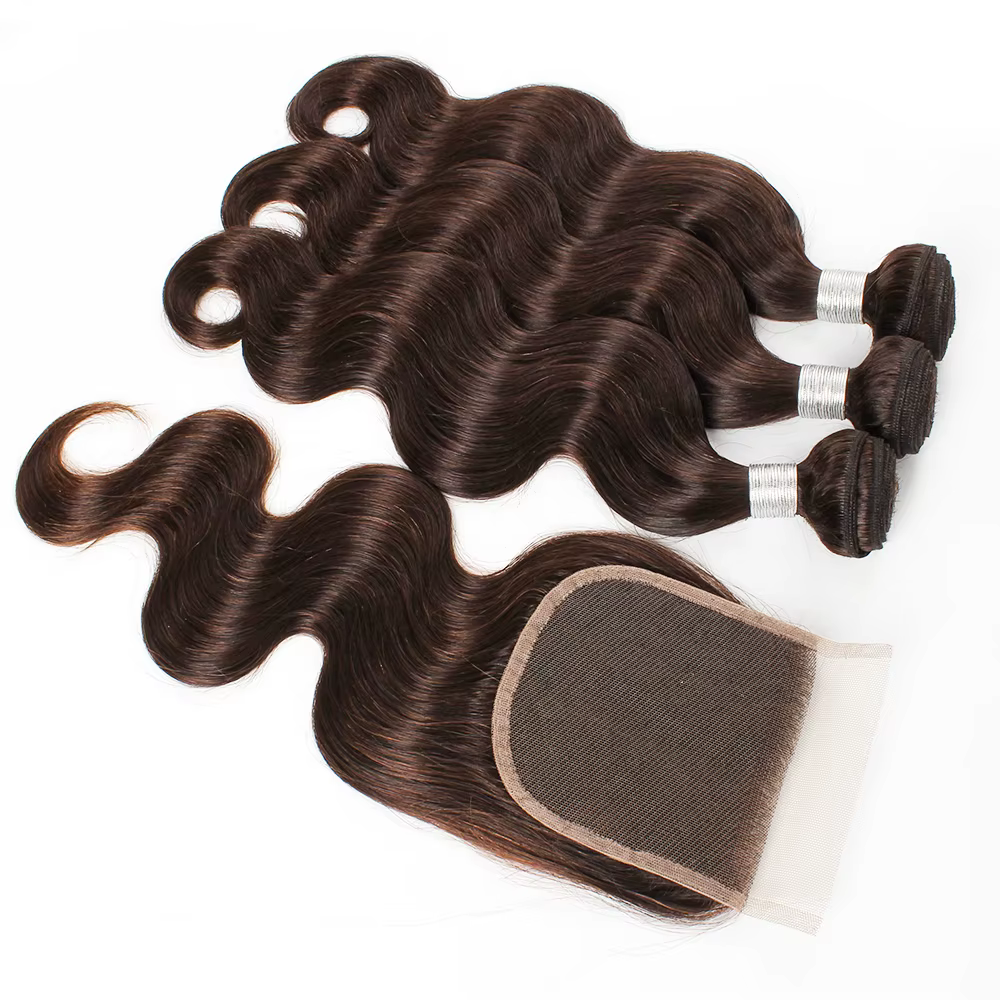 Couleur # 2 # Extensions de cheveux humains brésiliens Remy colorés