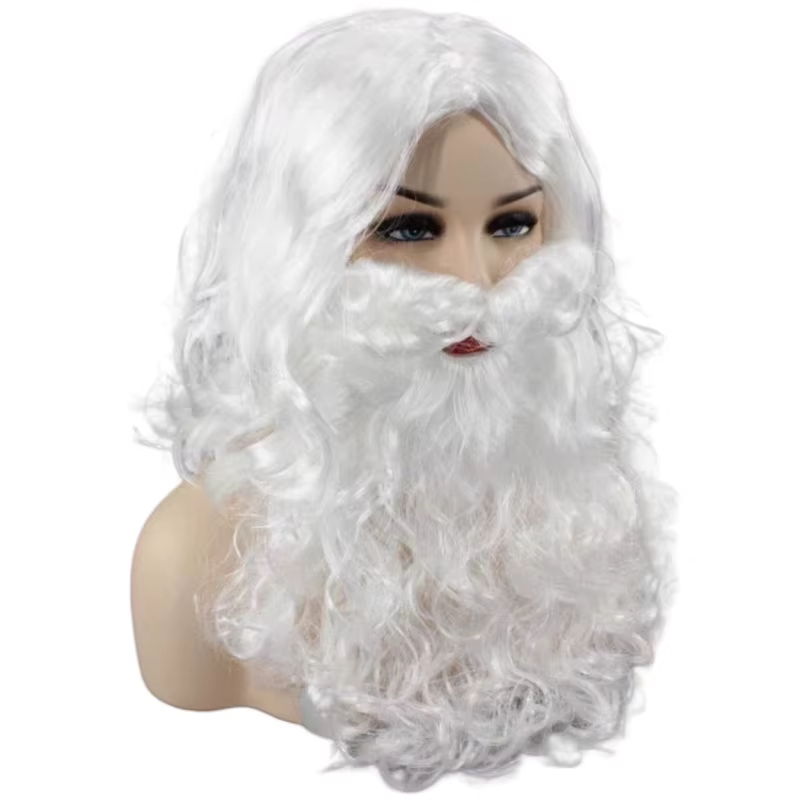 Perruque et accessoires de barbe de Cosplay du père noël