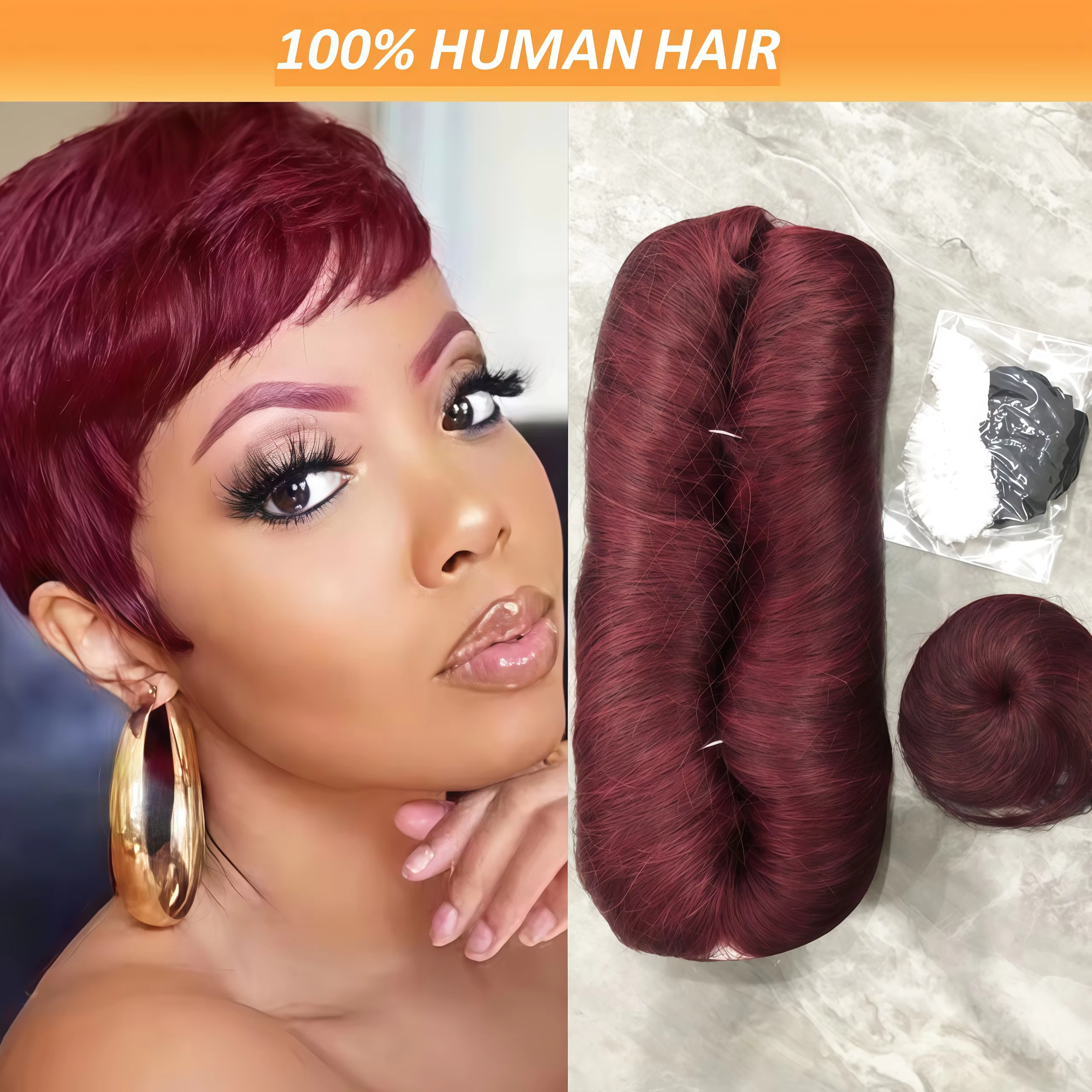 28 pièces Extensions de cheveux humains courts brésiliens un paquet pour une tête complète 100% paquets