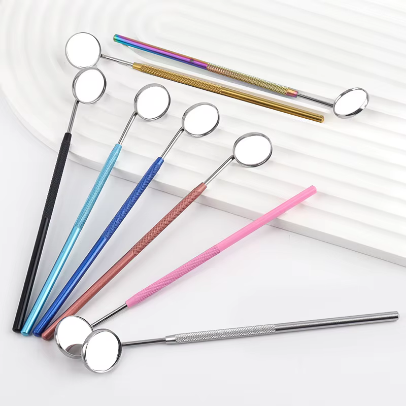 Miroir de contrôle d'extension de cils, Anti-fuite et bouclage des racines, miroir d'inspection buccale en acier inoxydable, 200 pièces