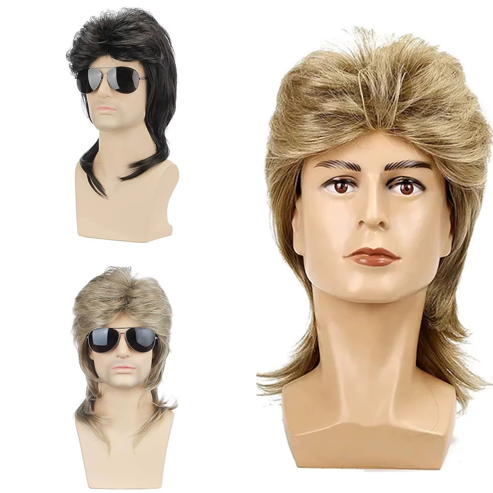Perruque de Cosplay des années 70 et 80