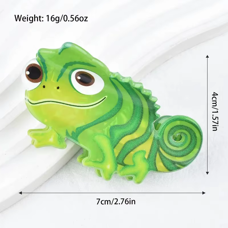 Pince à cheveux mignonne en forme de lézard vert