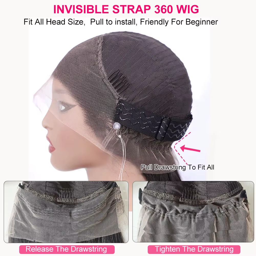 Perruque Invisible HD 360 Full Lace