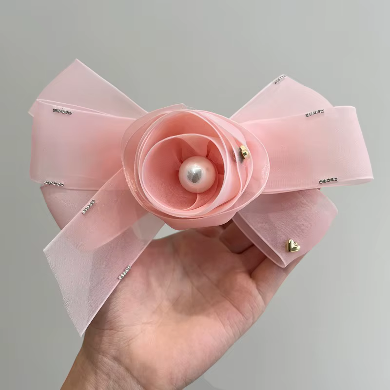 Pinces à cheveux élégantes en perles de Rose pour femmes et filles