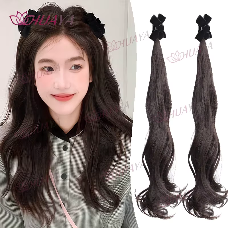 Pinces à cheveux en velours avec nœud et oreilles d'elfe
