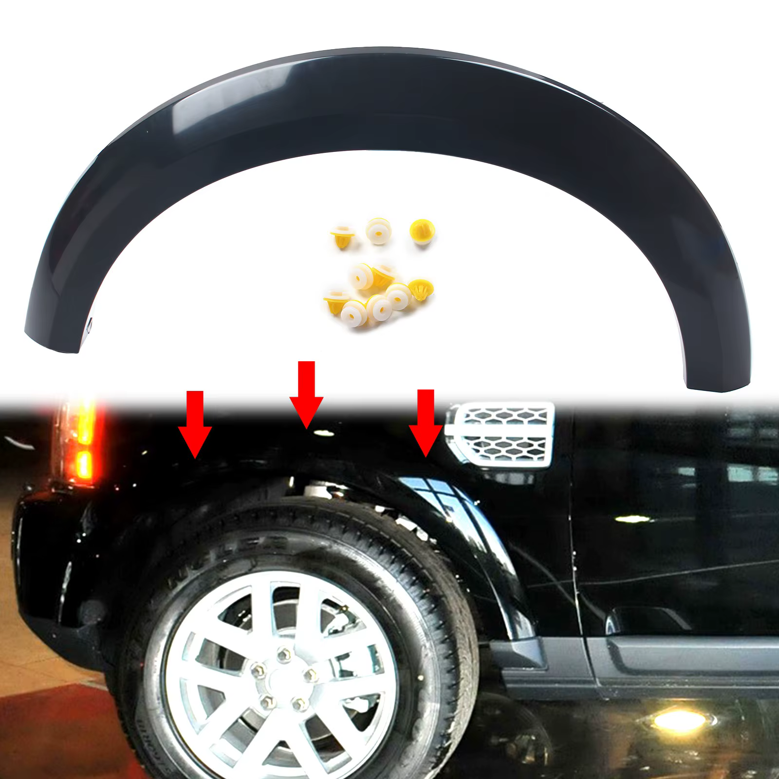 Moulage d'arc d'extension de évasé de roue de garde-boue de roue avant de voiture pour Land Rover LR3/Discovery 3 2005-2009 LR4/Discovery 4 2010-2016
